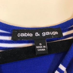 Cable & Gauge Tops - Cable & Gauge Striped Peplum Tank - #1225 Cable & Gauge Tops - Cable & Gauge Striped Peplum Tank - #1225